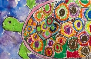 Art Blossoming Turtle